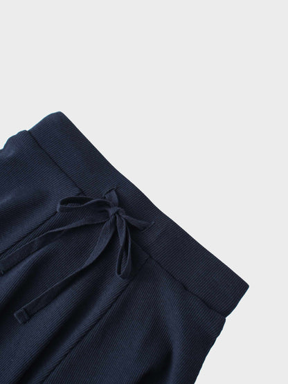 Ribbed Circle Skirt - Navy