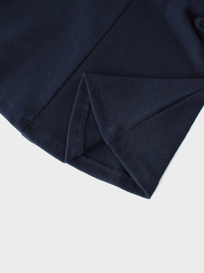 Ribbed Circle Skirt - Navy
