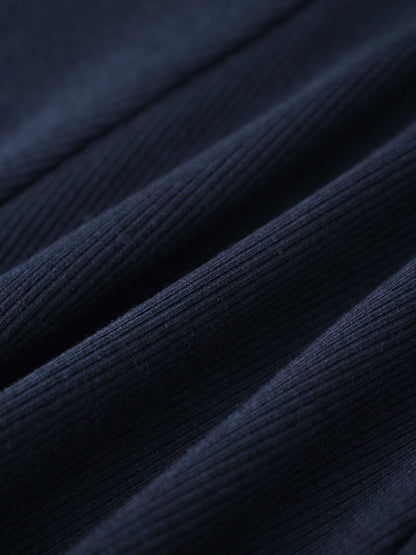 Ribbed Circle Skirt - Navy