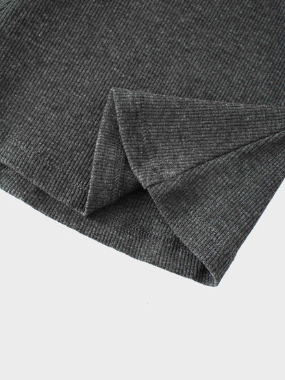 Ribbed Circle Skirt - Grey