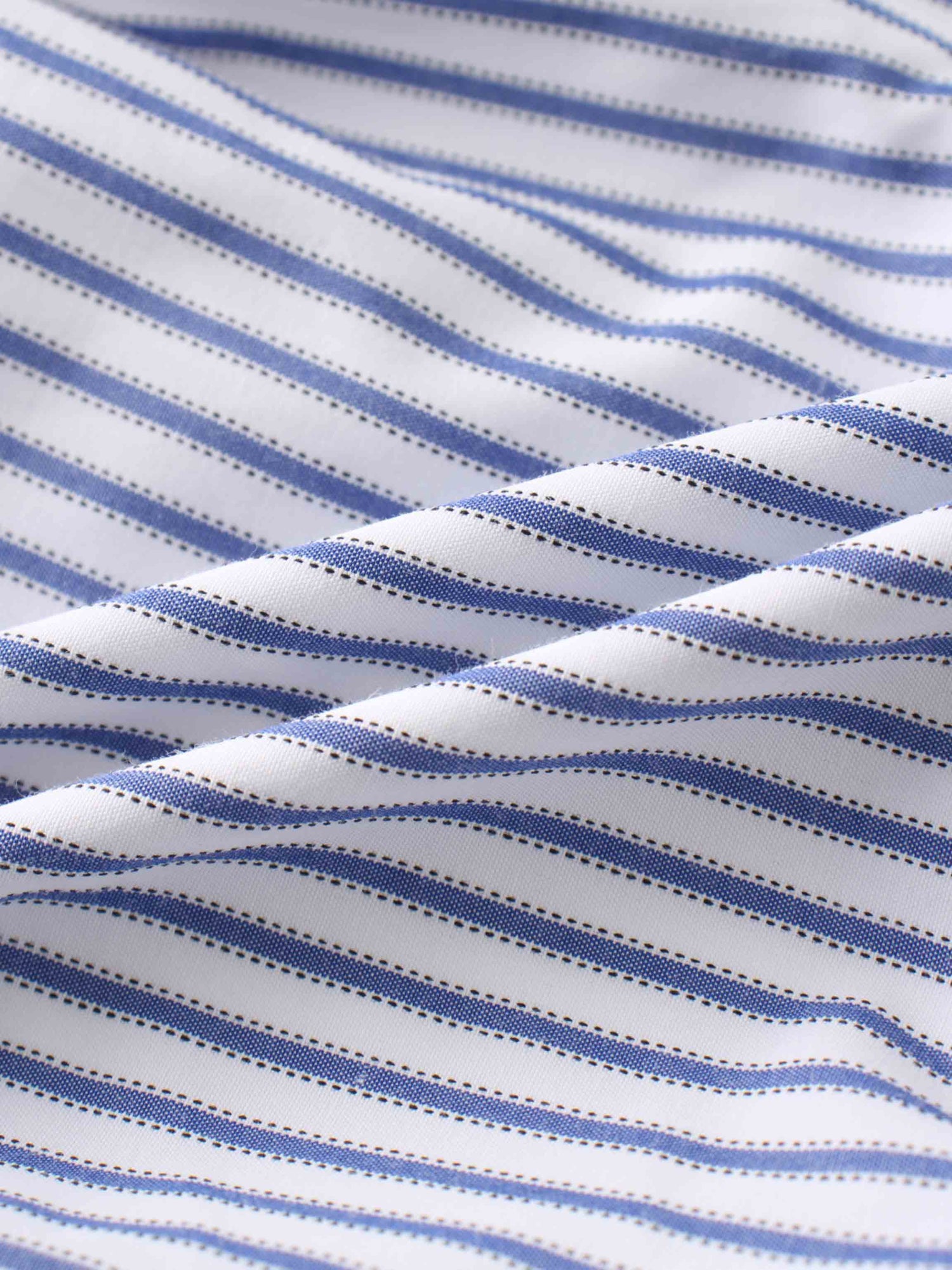 Light blue white striped baby boy romper