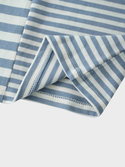 Striped Fitted T-shirt with 3/4 sleeves