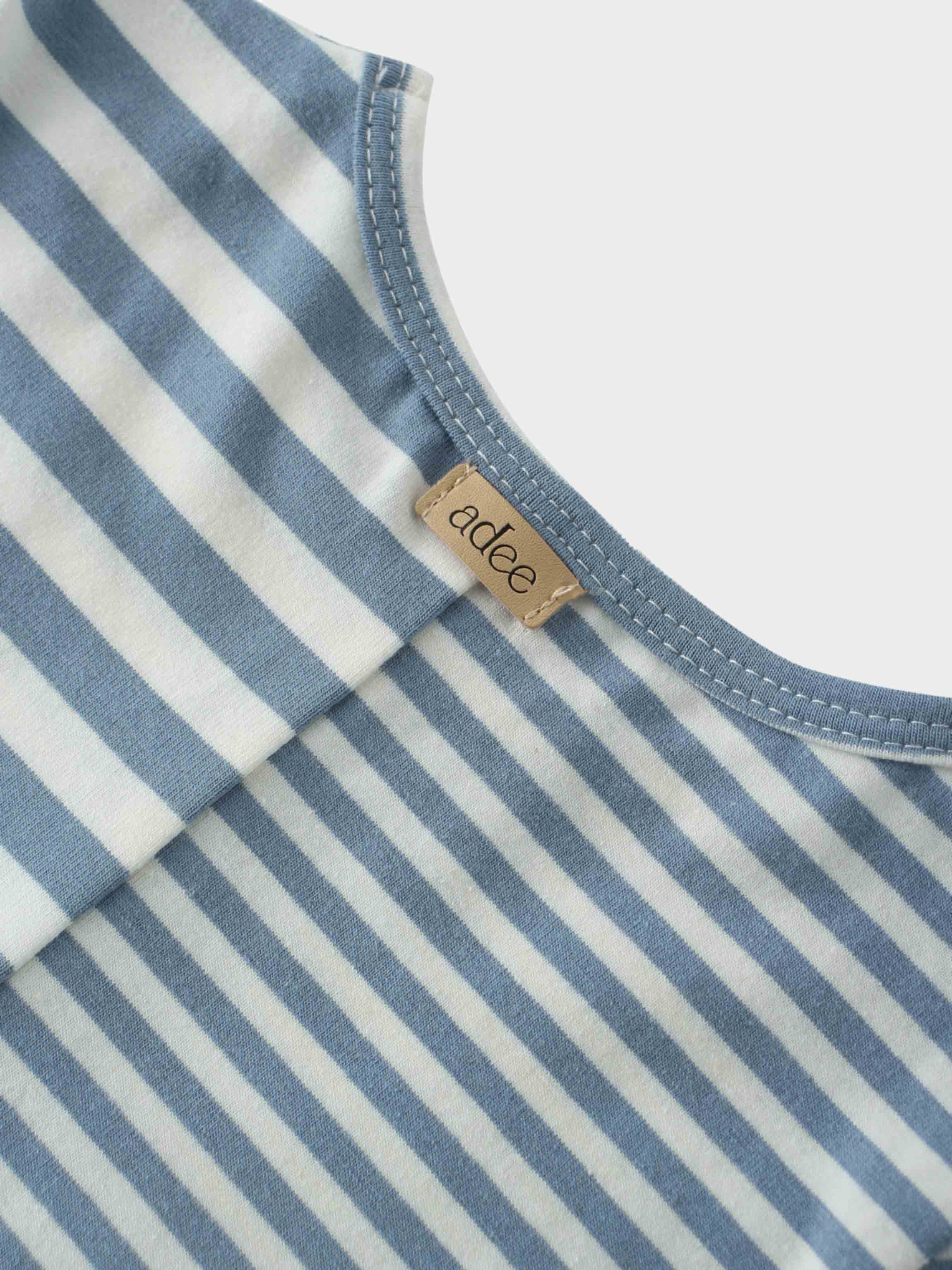 Striped Fitted T-shirt with 3/4 sleeves