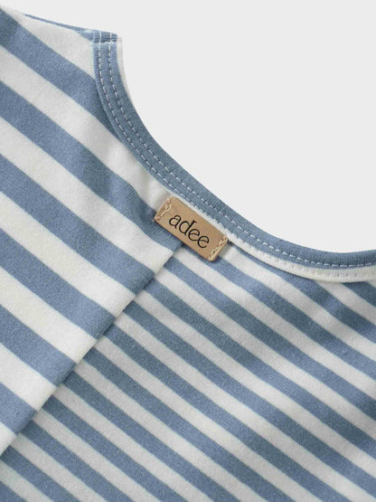 Striped Boxy T-shirt Short Sleeves