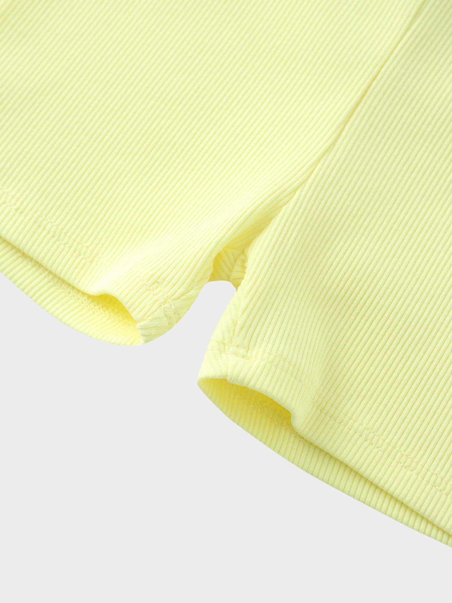 Yellow Ribbed Short Set