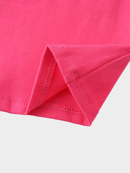 Pink Skirt with Short Sleeve Bubble Shirt