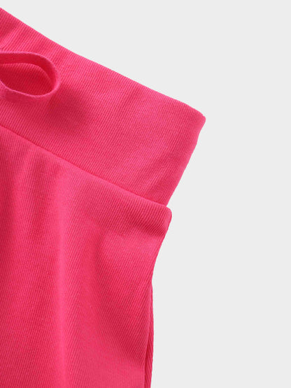 Pink Skirt with Short Sleeve Bubble Shirt