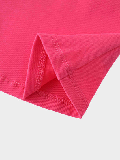 Pink Skirt with Short Sleeve Bubble Shirt