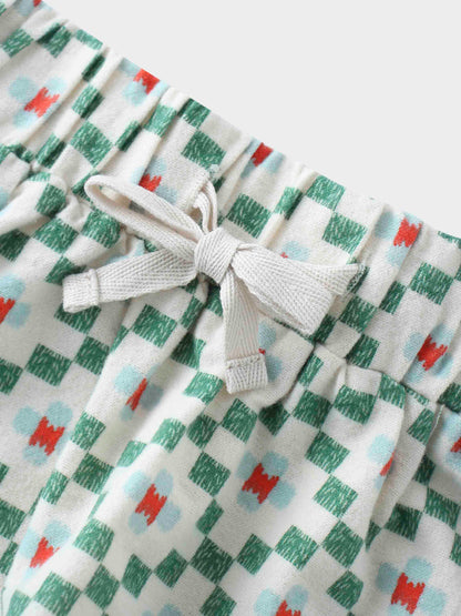 Green Diamond Skirt with Short Sleeve Shirt