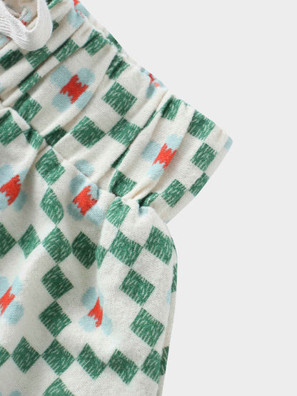 Green Diamond Skirt with 3/4 Sleeve Shirt