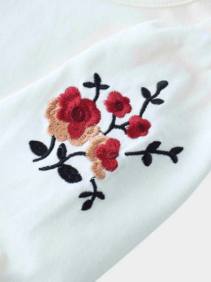 Floral Bubble Skirt with 3/4 Sleeve T-shirt