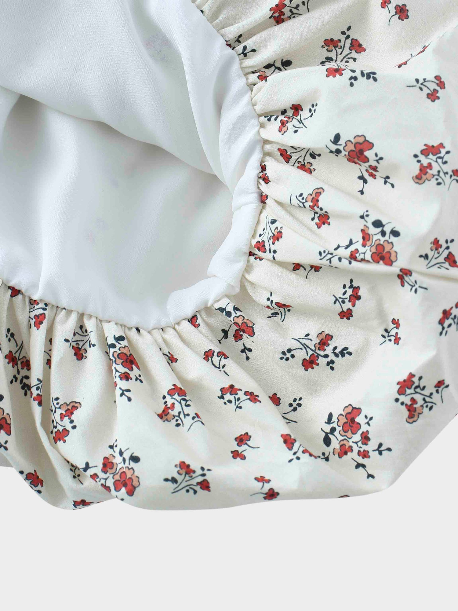 Floral Bubble Skirt with 3/4 Sleeve T-shirt