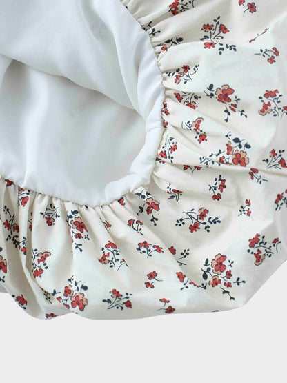 Floral Bubble Skirt with 3/4 Sleeve T-shirt