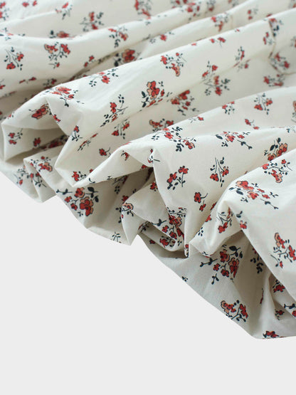 Floral Bubble Skirt with 3/4 Sleeve T-shirt