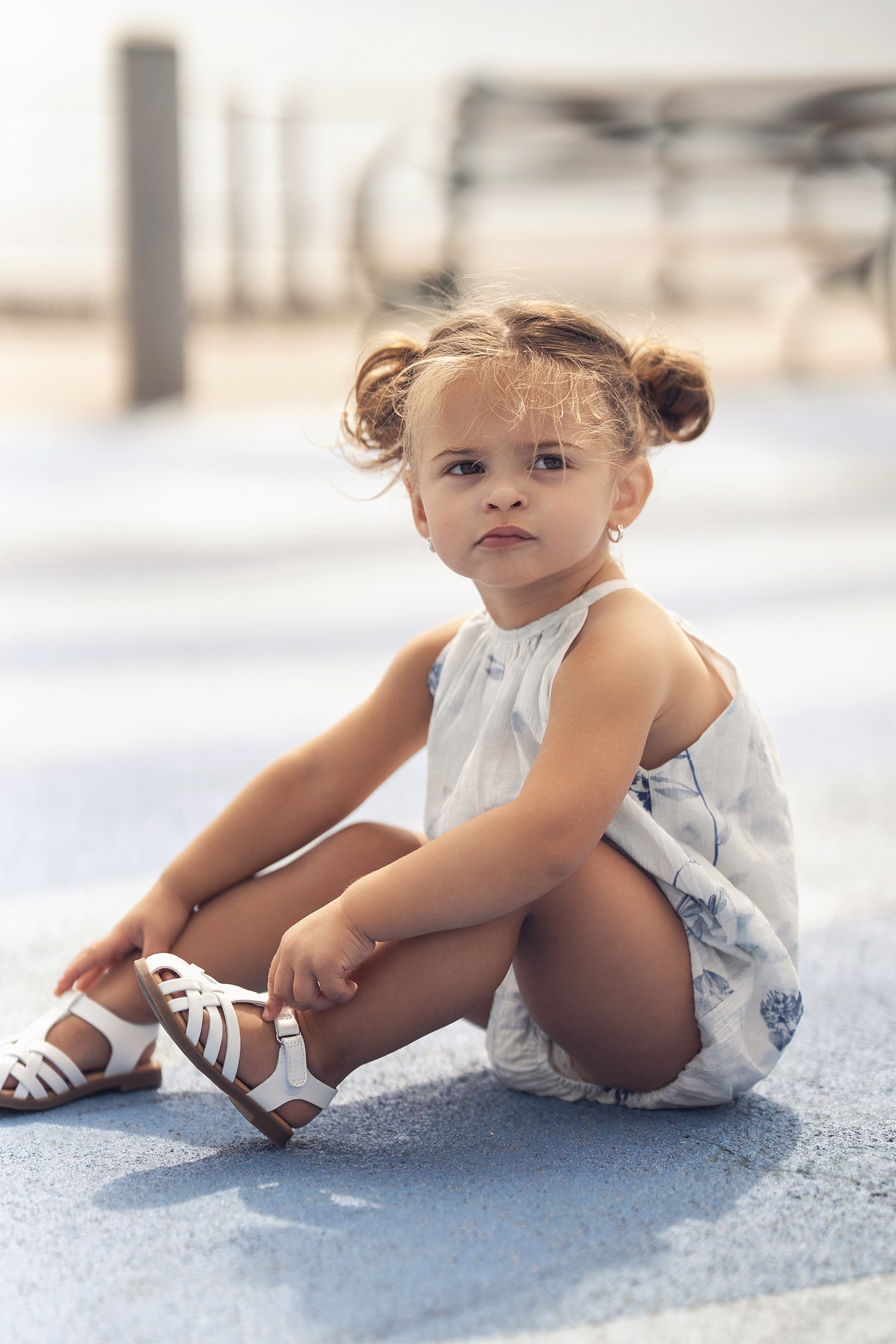 Blue Flower Romper