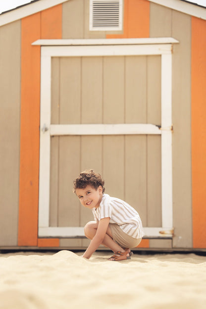 Tan Cotton Shorts