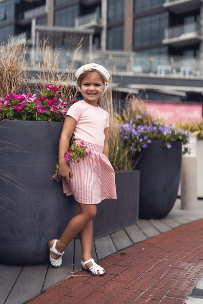 Striped Cotton Skirt - Pink