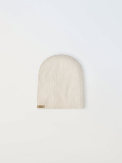 Wide Ribbed Beanie-White