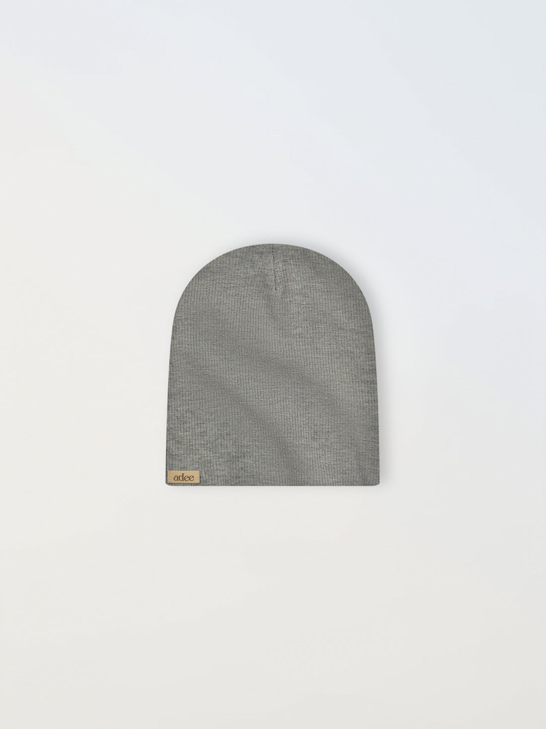Thin Ribbed Beenie- Grey
