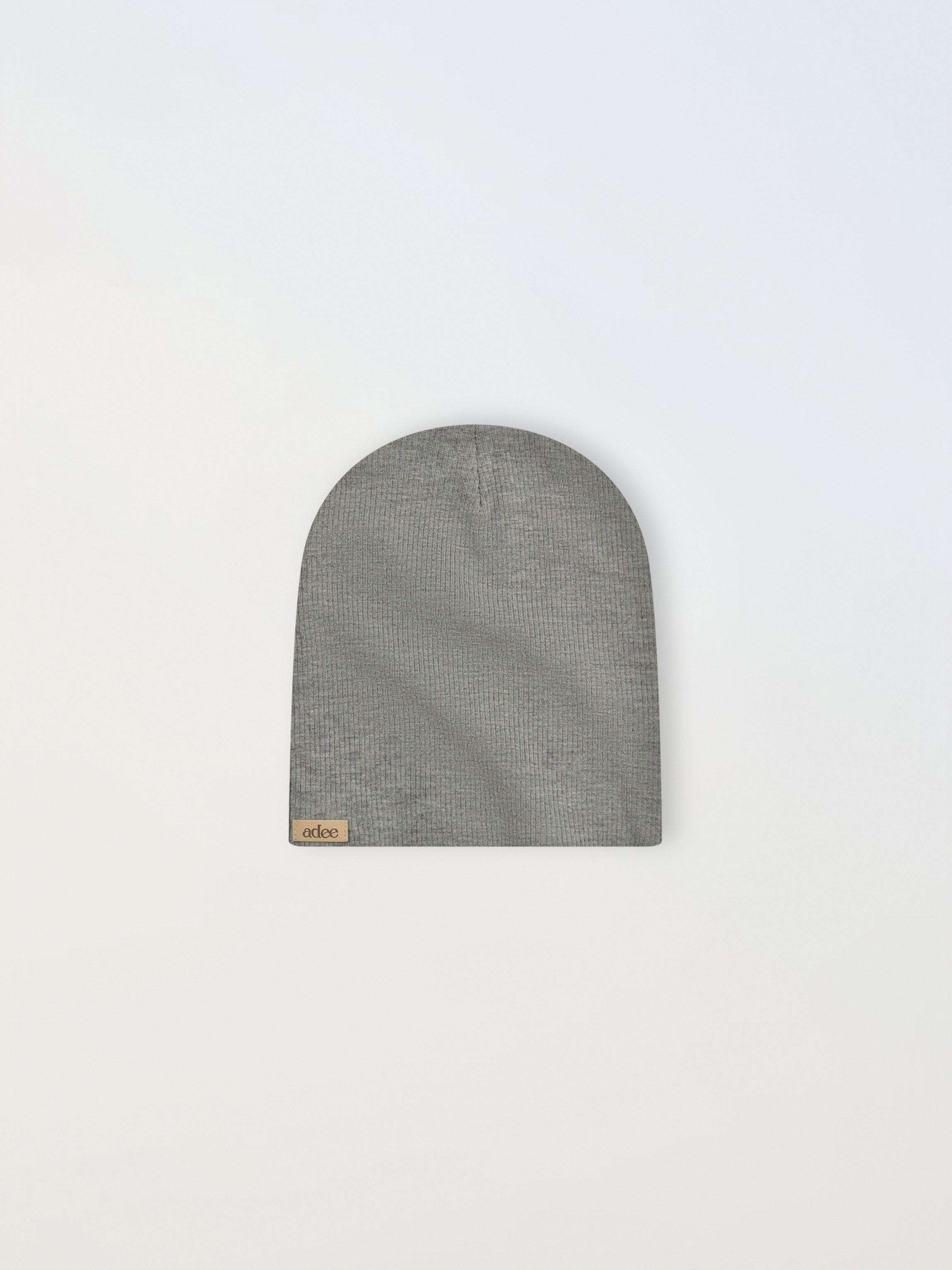 Thin Ribbed Beenie- Grey