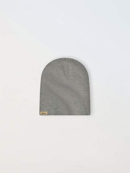 Thin Ribbed Beenie- Grey
