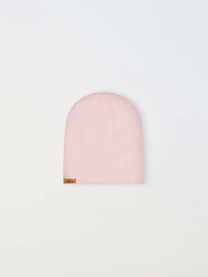 Wide Ribbed Beanie-Light Pink