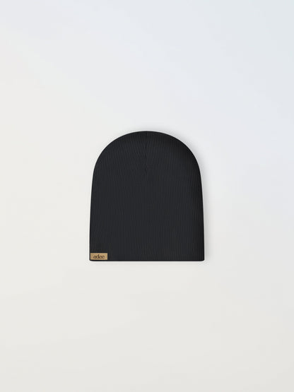 Ribbed Beenie- Black