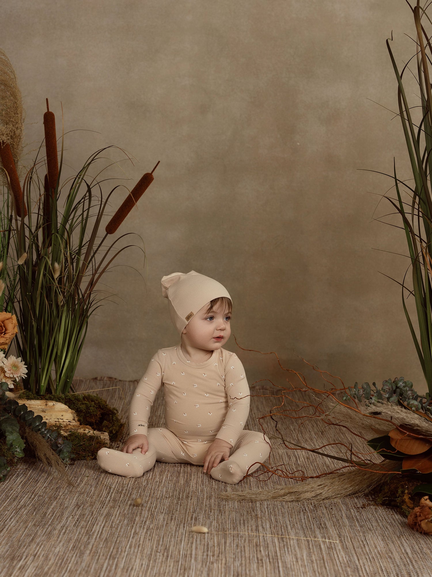 Thin Ribbed Beenie- Beige