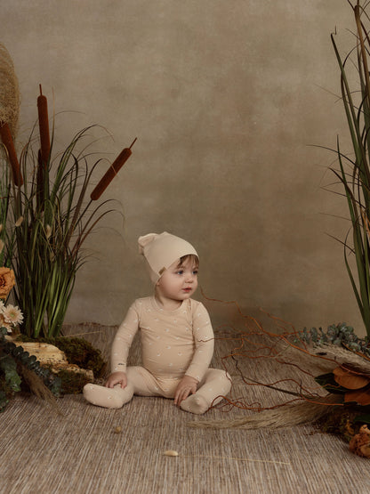Thin Ribbed Beenie- Beige