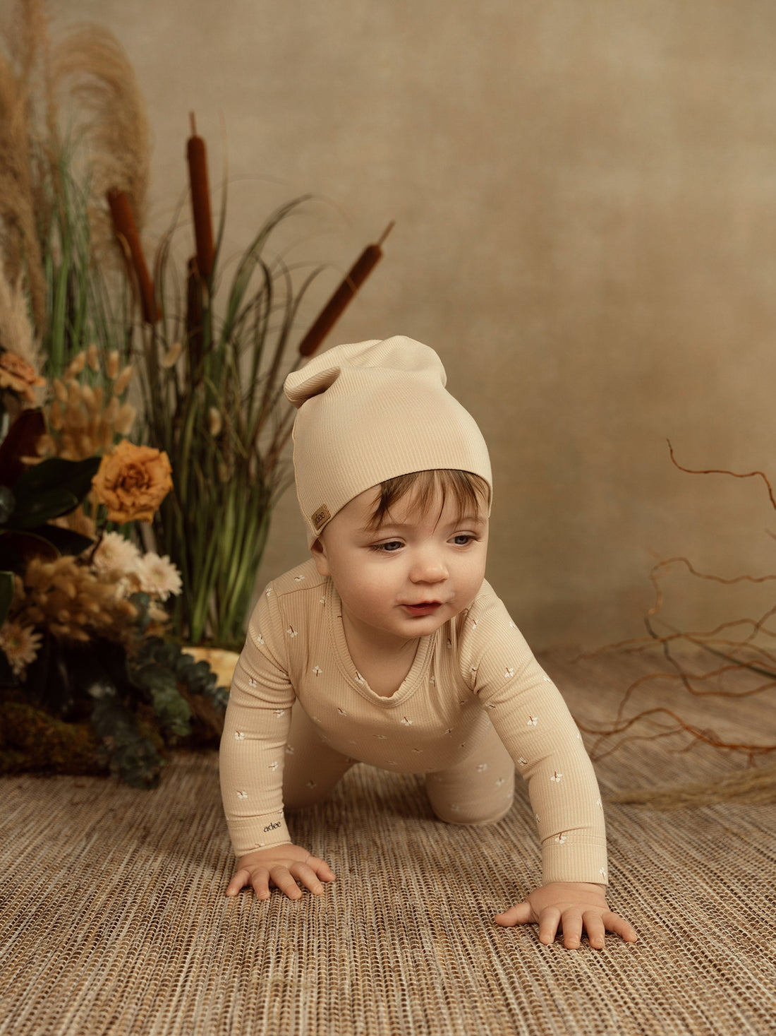 Thin Ribbed Beenie- Beige