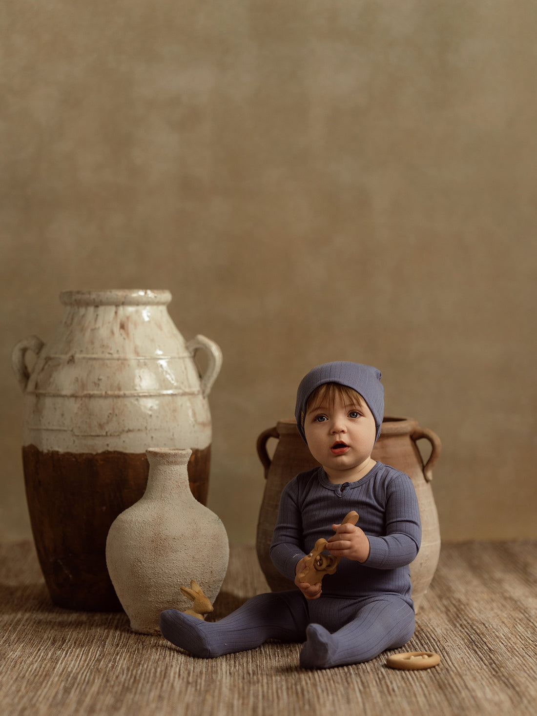 Wide Ribbed Beanie-Blue