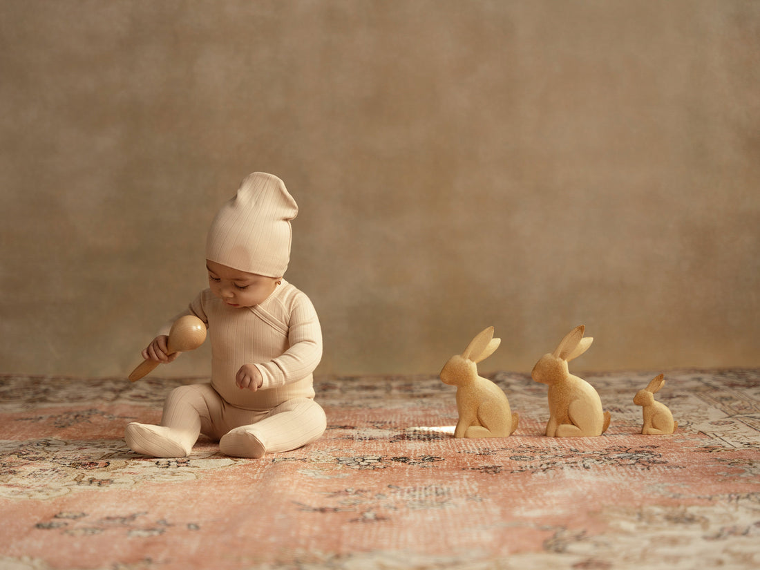 Wide Ribbed Beanie-Light Pink