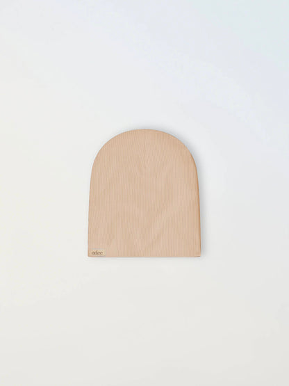 Thin Ribbed Beenie- Beige